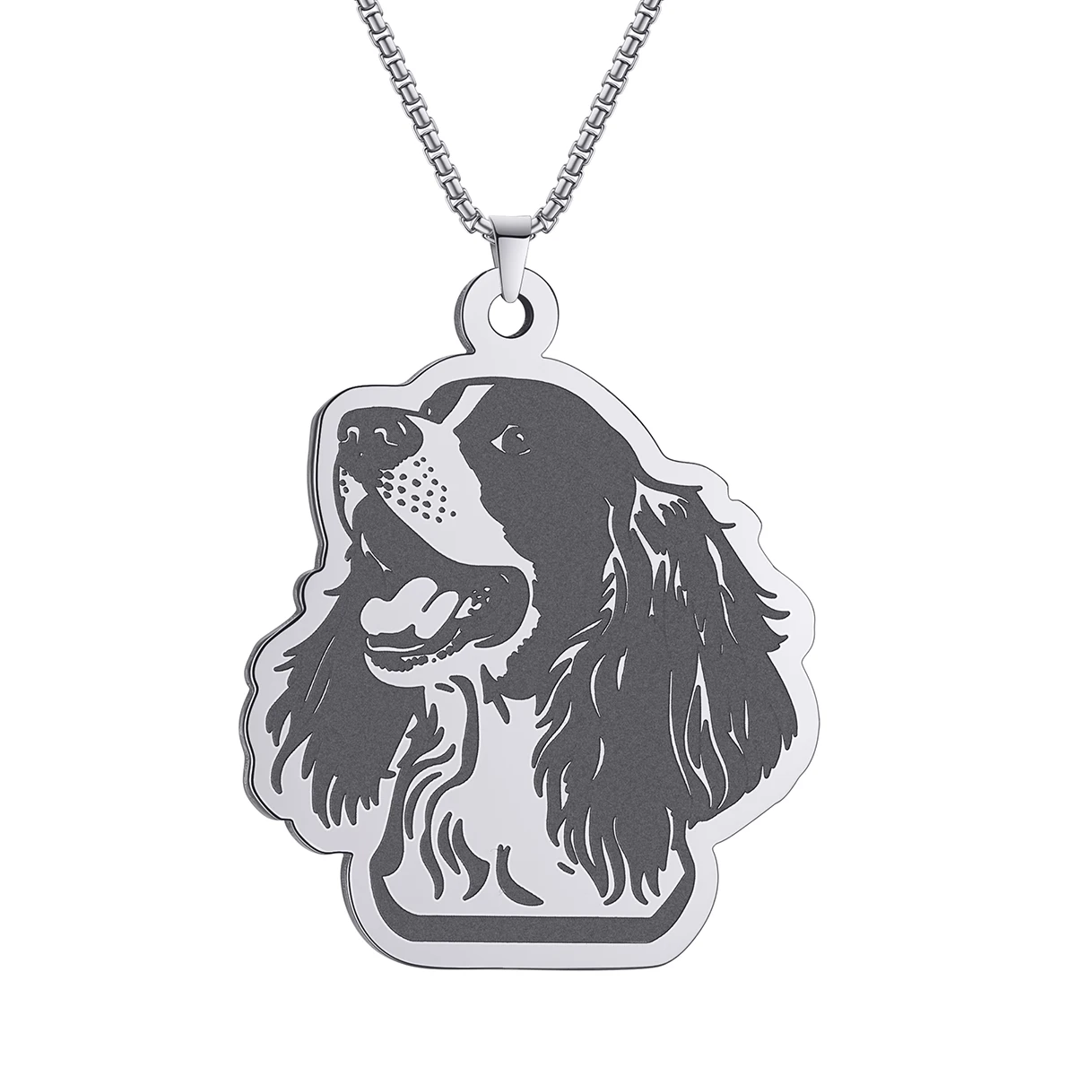 Smile English Springer Spaniel 316L Stainless Steel Necklace for Women Girls Gifts Chain Collar Choker Necklace Jewelry mujer