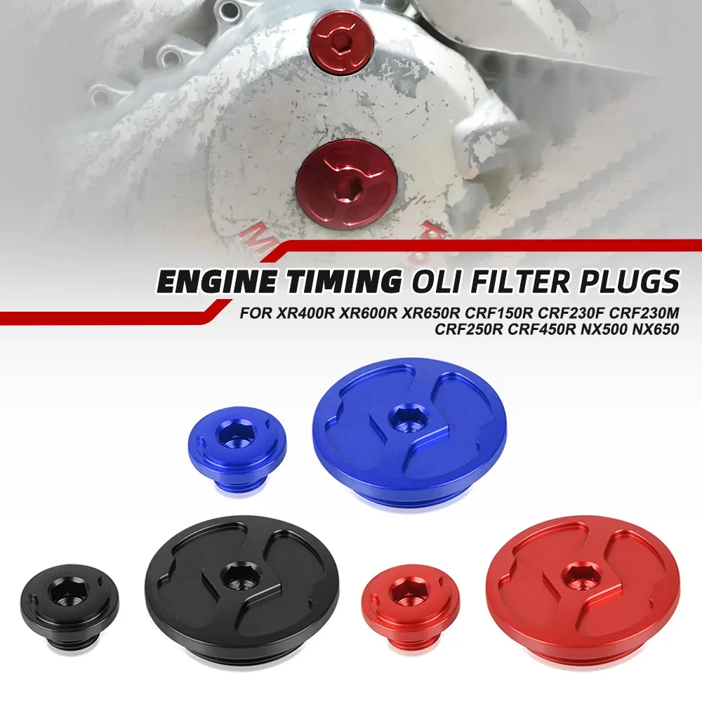 

For Honda XR400R XR600R XR650R CRF150R CRF230F CRF230M CRF250R CRF450R Dominator Engine Timing Oli Filter Plugs Set NX500 NX650