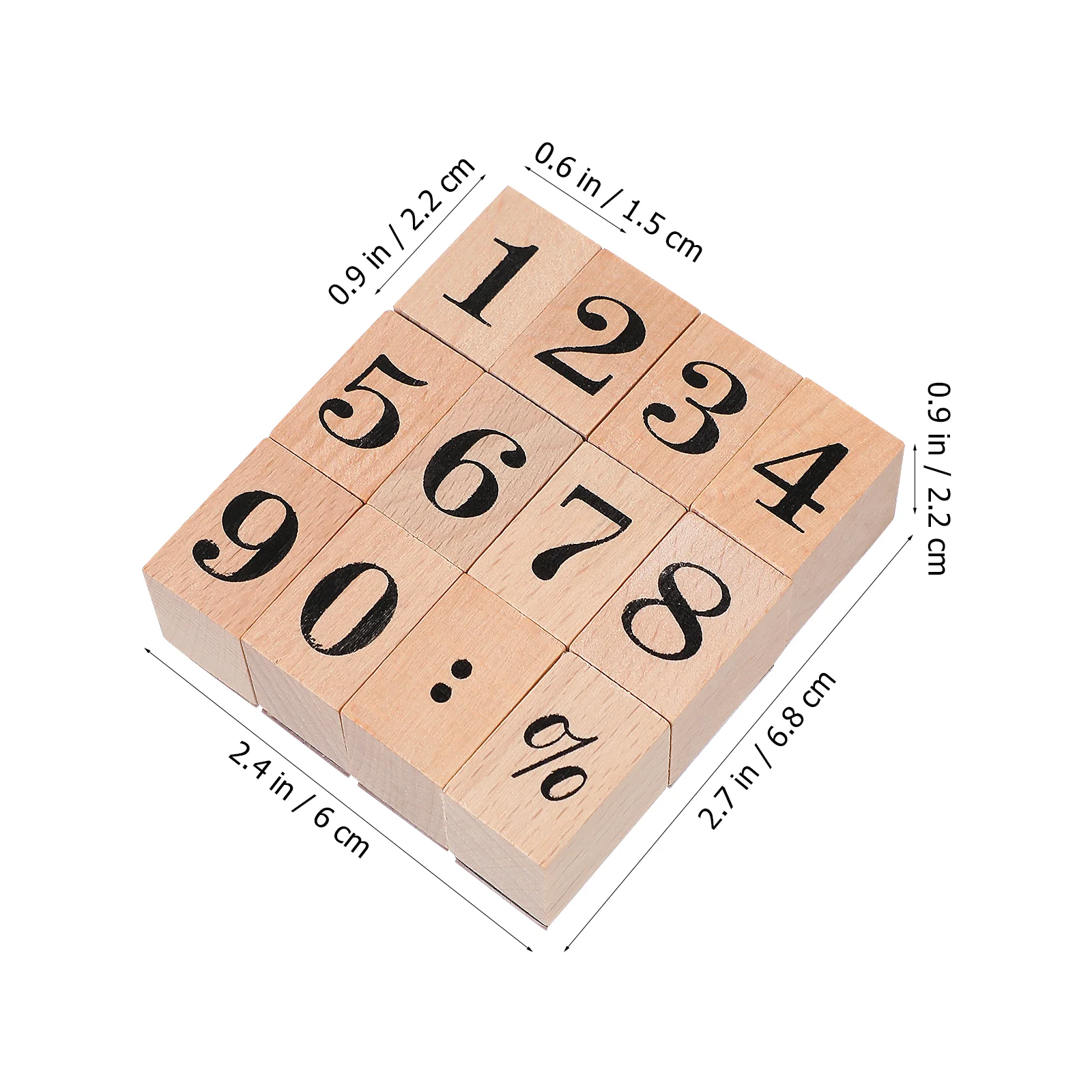 Wooden Stamp Set Stamping Vintage Greeting Card Stamps DIY Rubber Number Numbers Envelope Digital Pattern