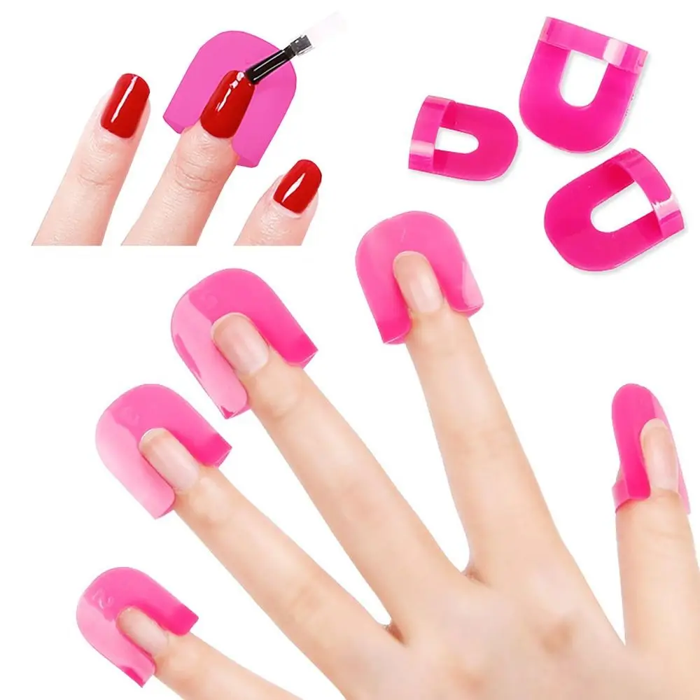 26Pcs U-shaped Nail Polish Protector Spill Proof G Curve Shape Fingers Nail Polish Guard Soft Plastic Nail Art Tools