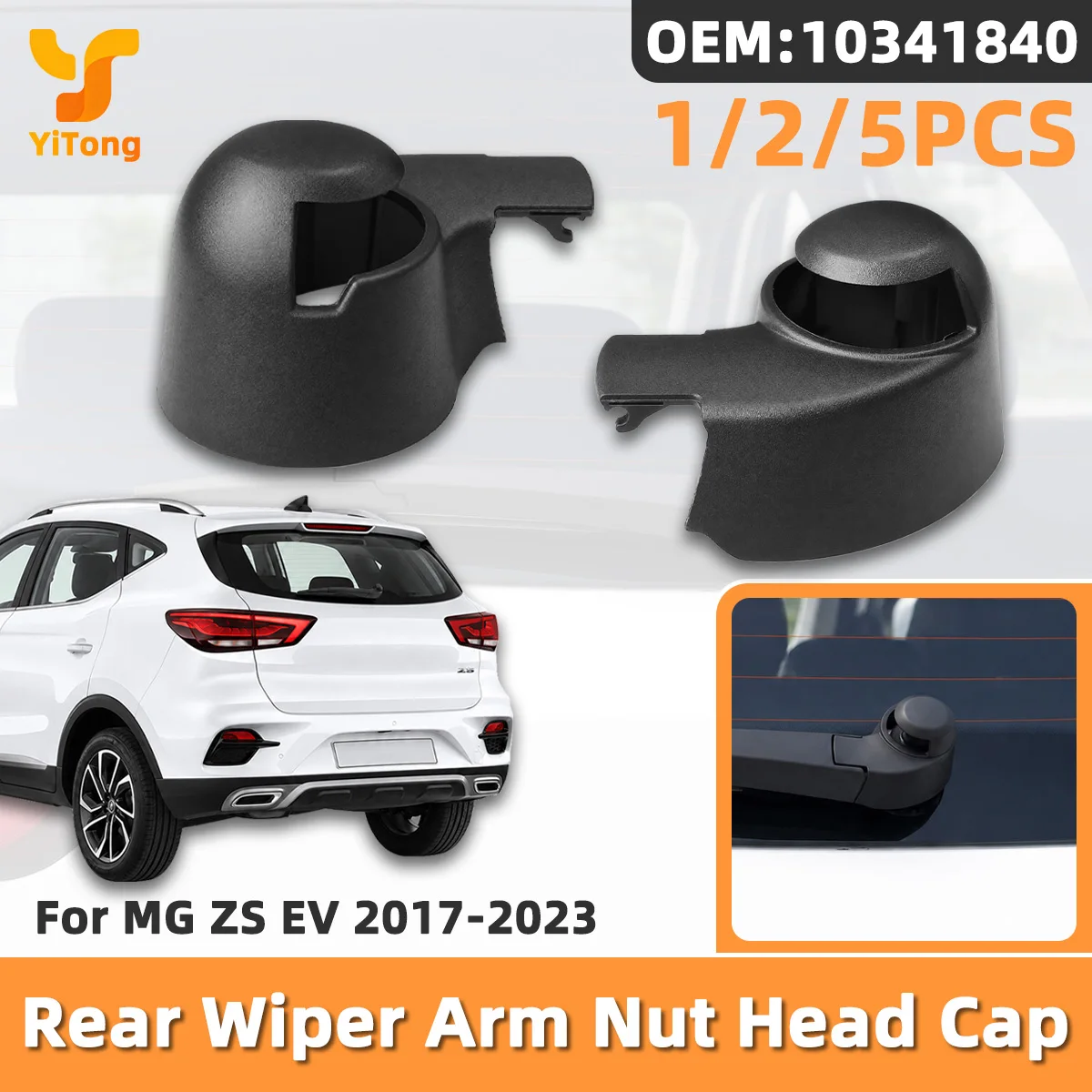 Yitong 1/2/5 Stück Heckwischerarm-Mutterkappenabdeckung OEM 10341840 passend für MG ZS EV 2017-2023 Heckscheibenwischerabdeckung Autozubehör