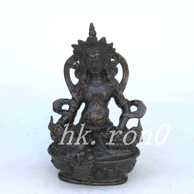 

Elaborate Chinese Buddhist Copper Land Buddhist monk Dzambala God Statue