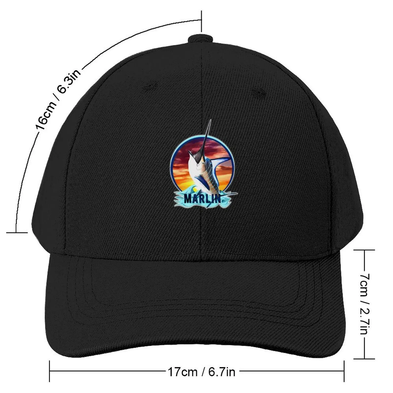 The marlin fish in deep sea fishing Baseball Cap |-F-| Streetwear Women Men's