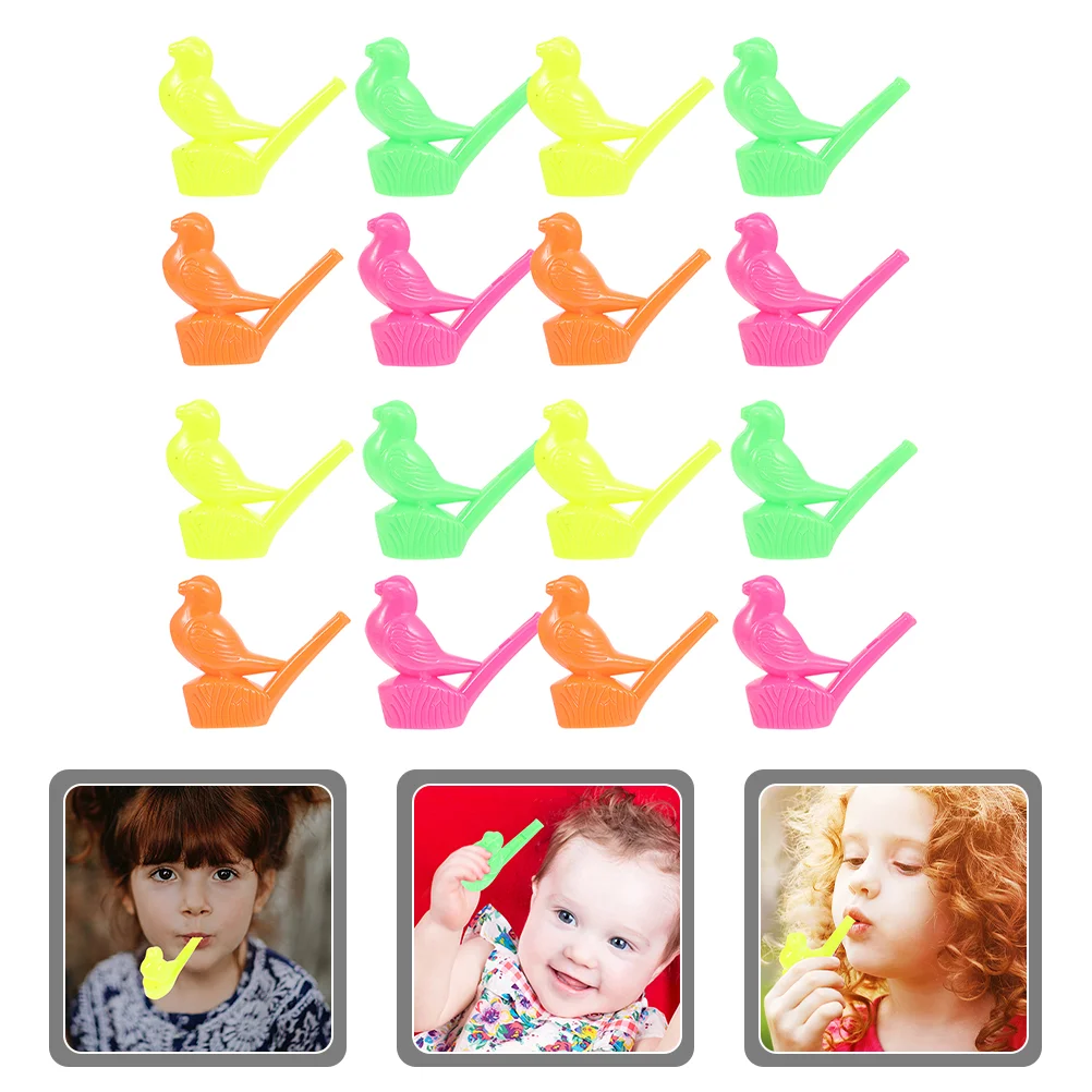 16 Pcs Whistle Toy Bird Shaped Fluffy Chick Toys Bulk Plastic Whistles Child Coop