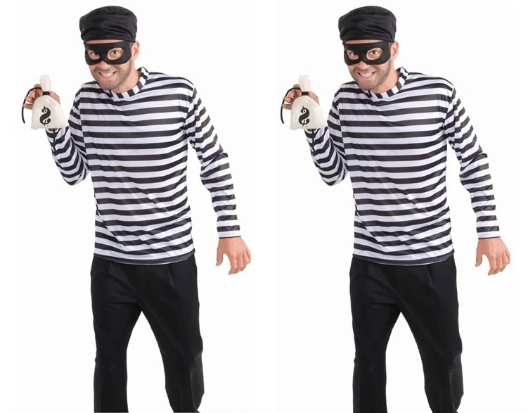 Halloween Prisoner Suit Plus-Size Thief Suit Adult Costume For Costume Ball