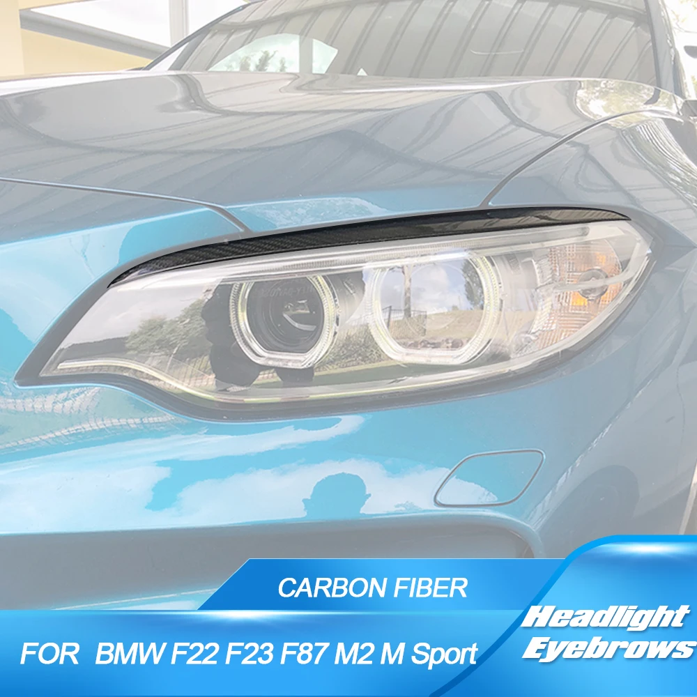 

For BMW F87 M2 F22 F23 220i 228i M235i M Sport Coupe 2014 - 2018 Headlight Eyelids Dry Carbon Lamps Light Cover Trims