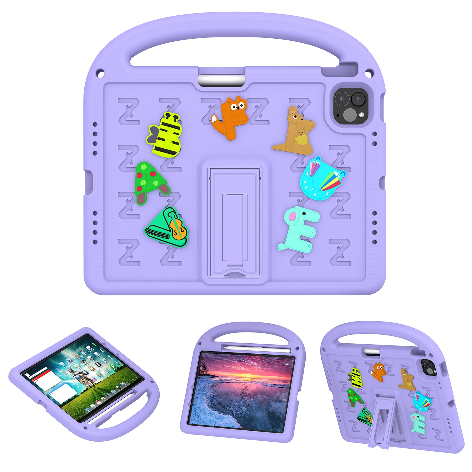 

EVA Kickstand Case Universal For iPad Air 11 2025 M3 2024 M2 Pro 11 2024 M4 Kids Cute Tablet Cover With Funda Portable Holder
