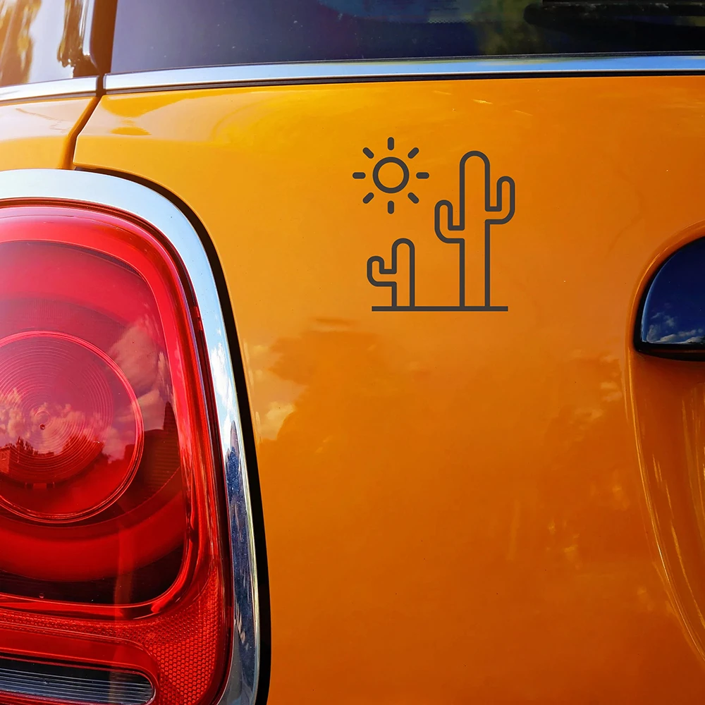 Cute Cactus & Sun Vinyl Decals Car Laptop Phone Window Bumper Stickers Vinyl Accessories Decoration