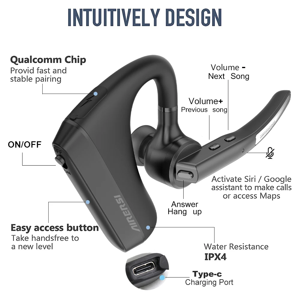 أحدث سماعات بلوتوث K22 سماعات لاسلكية بخاصية إلغاء الضوضاء مع ميكروفونات مزدوجة لجميع أجهزة البلوتوث ﻿