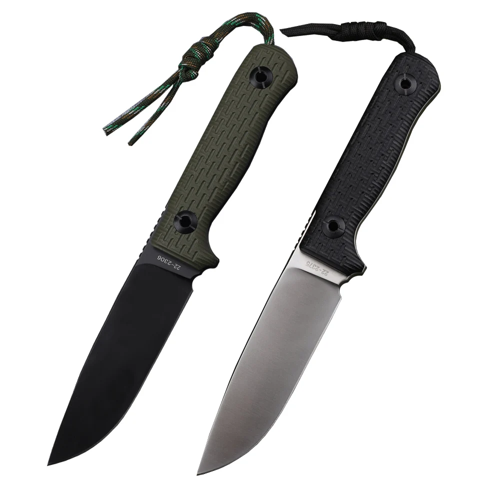 New Type 8Cr13Mov Steel G10 Handle Fixed Knife Jungle Hunting Outdoor Fishing Survival Tactical Knife+K Sheatho