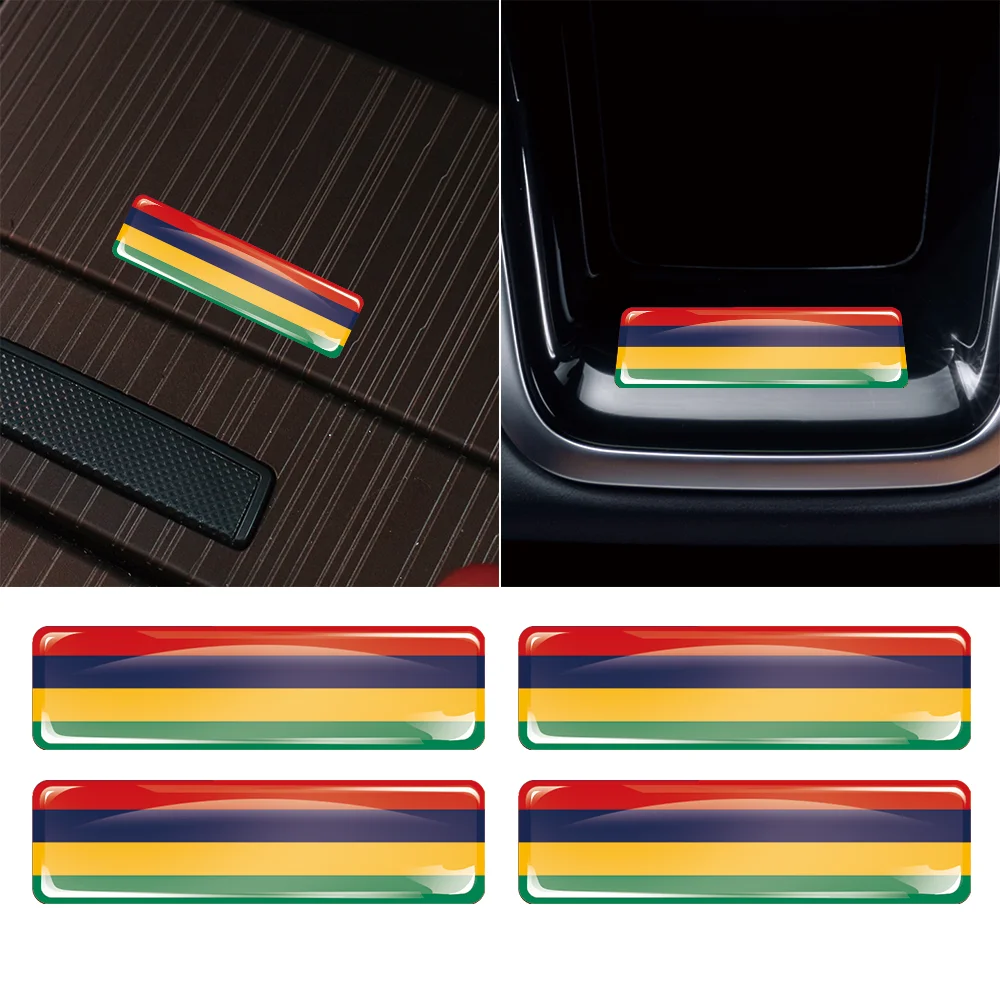 

10/20pcs Mauritius Flag 3D Stereoscopic Car Sticker Epoxy Resin Badges Laser Decal Motorcycle Modification Decorative Accessorie
