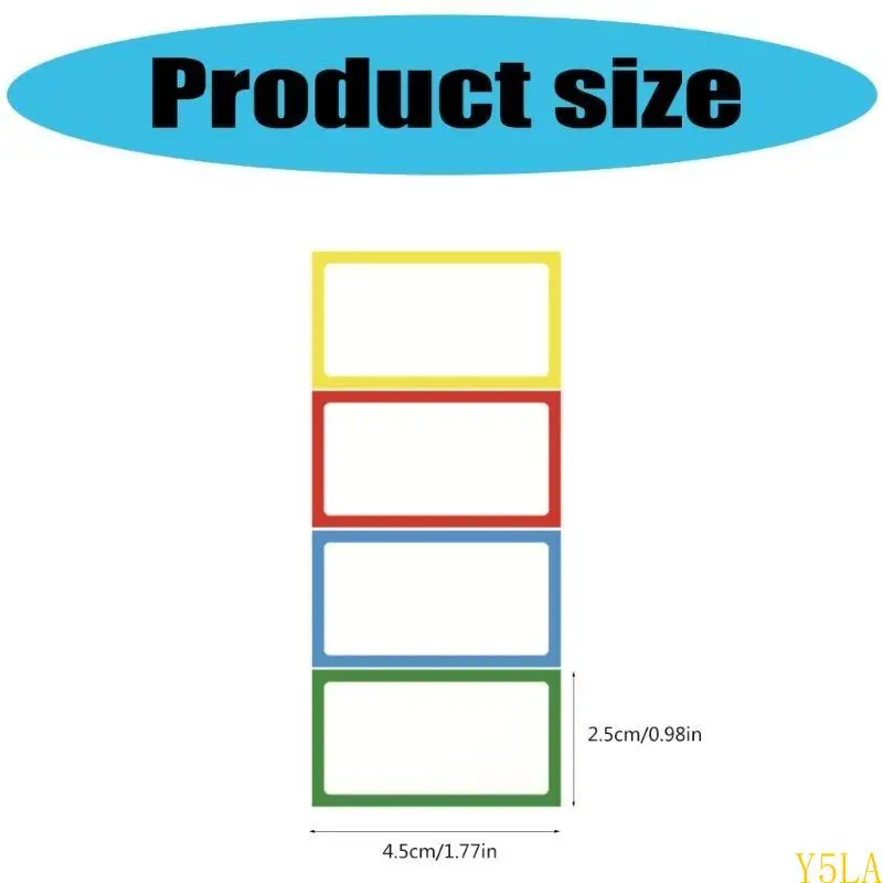 Y5LA 250Pcs Colorful Border Name Labels Adhesive Name Labels Sticker 1.77x1Inch