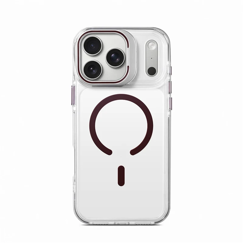For Magsafe Original Camera Lens Holder Case For iPhone 17Pro 18Pro 16Pro 17Pro Max Wireless Charging Magnetic Clear Hard Cover