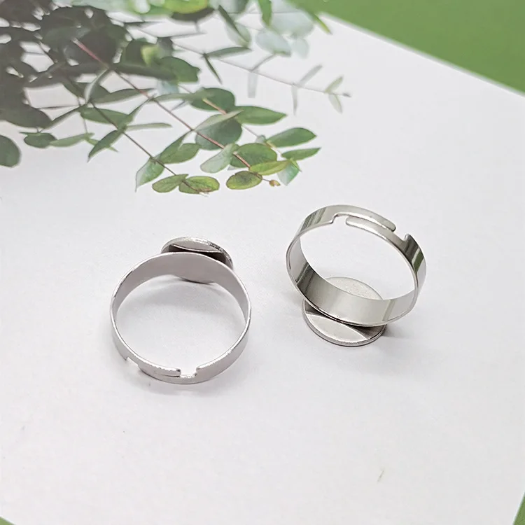 8/10/12/14MM Adjustable Stainless Steel Ring Blanks Finger Ring Bases Findings Components Making DIY Handmade Accessories Gift