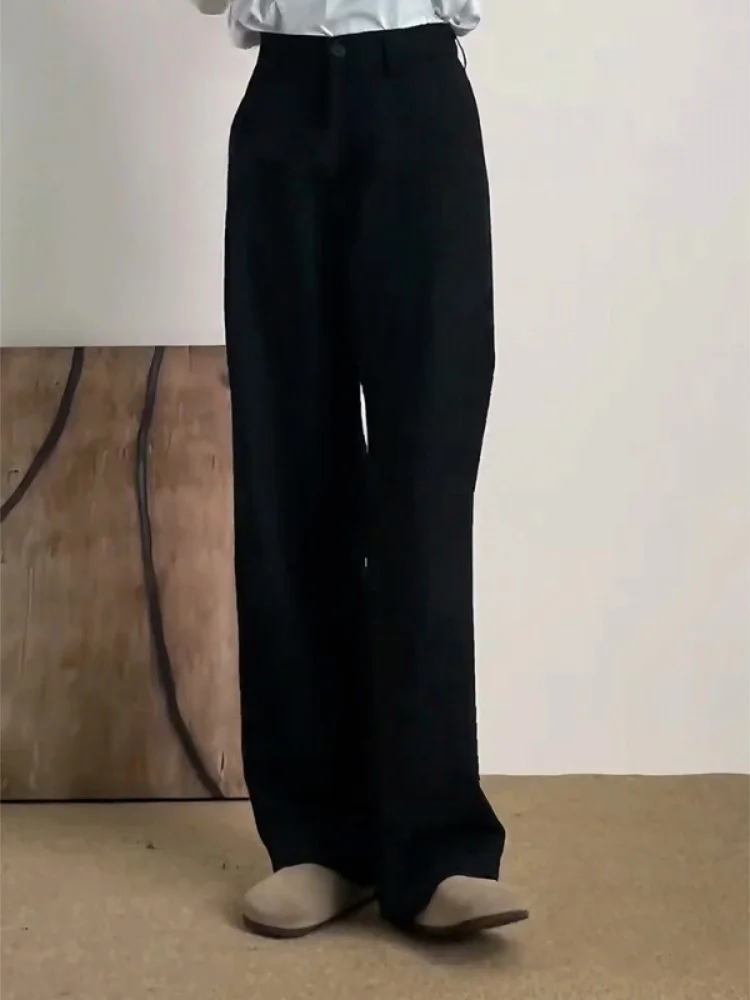 

Мужские весенне-осенние брюки с широкими штанинами, повседневные прямые свободные брюки, удлиненные, слегка расклешенные, в пол, костюмные