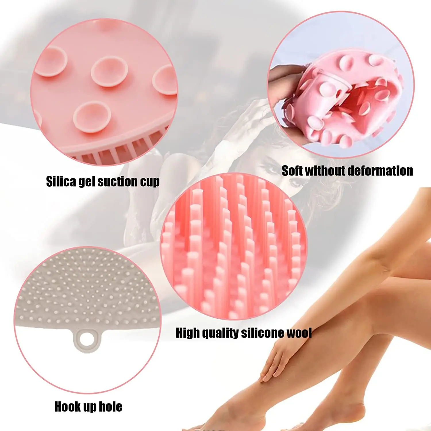 Lazy Shower Scrubber Massager Back Sucker Brush Non-Slip Bath Pad Easy Clean Body Care Wash Mat Bathroom Tool Remove Dead Skin