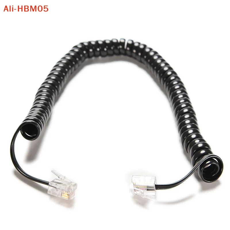 

(HB05)6.5FT RJ12 4P4C Male to Male Telephone Handset Cable Extension Cord Curly Coil Line Cable Wire Up to 2M Coiled Cord