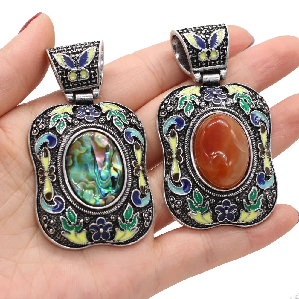 Natural Semi Precious Stone Pendant Rose Quartzs Retro Charms for DIY Jewelry Making Necklaces Bracelets Earrings Size 38x70mm