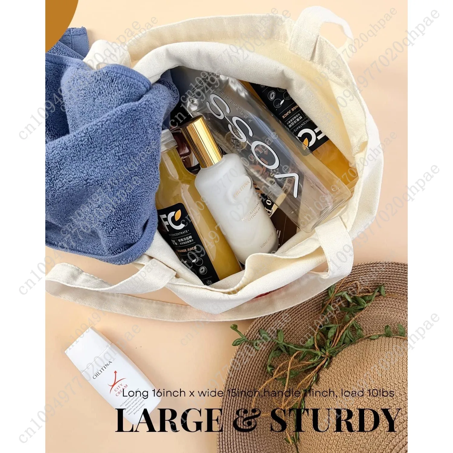 AUSVKAI Canvas Tote Bag Aesthetic for Women, Cute Reusable Cloth Cotton Bags for Shopping Beach Grocery