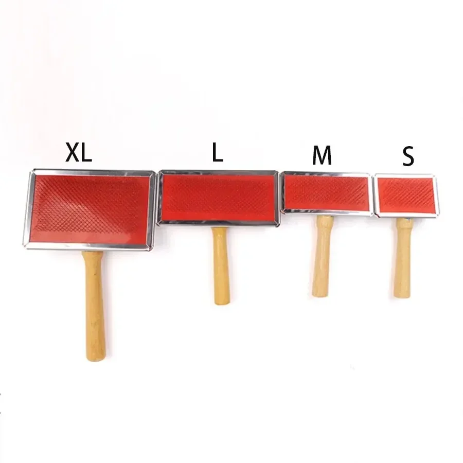 الصوف تمشيط مشط أداة تساقط الحيوانات الأليفة تنظيف الغزل إبرة الاستمالة القطط لوازم الكلاب الشعر مقبض خشبي فرشاة وميض المهنية