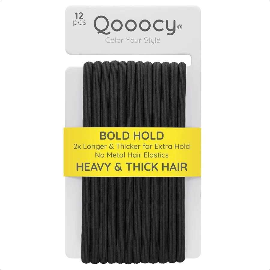 

Extra Long Hair Tie for Thick and Curly Hair Elastic Ponytail Holders for Women or Men No Metal Bands LongLasting Braids Accori