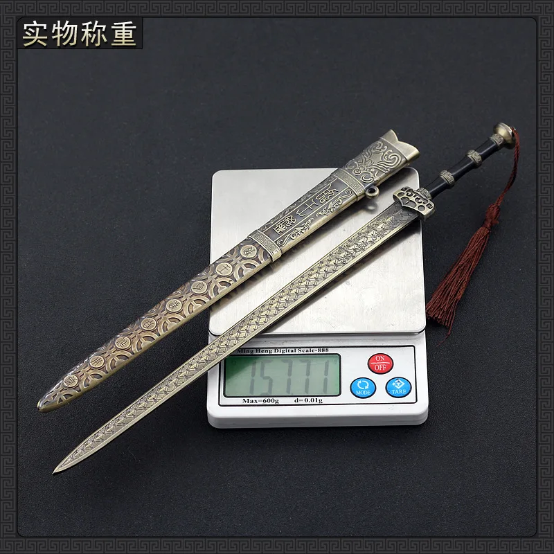 박물관 소장품 30cm 영감을 받은 고왕 관자도 복제품 금속 소재 수집용 무기 모델 선물 장식 코스프레 소품