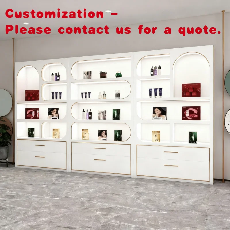

custom.Modern Cosmetic Display Cabinet Beauty Salon Nail Polish Custom Shaped Display Shelf Flower Shop Display Board