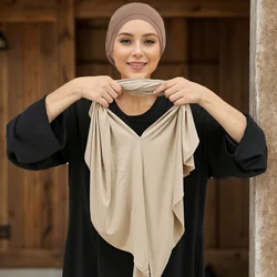 New Muslim Sport Modal Hijab Abaya Instant Hijabs For Woman Solid Jersey Triangle Scarf Islamic Head Scarf Turbans Headband