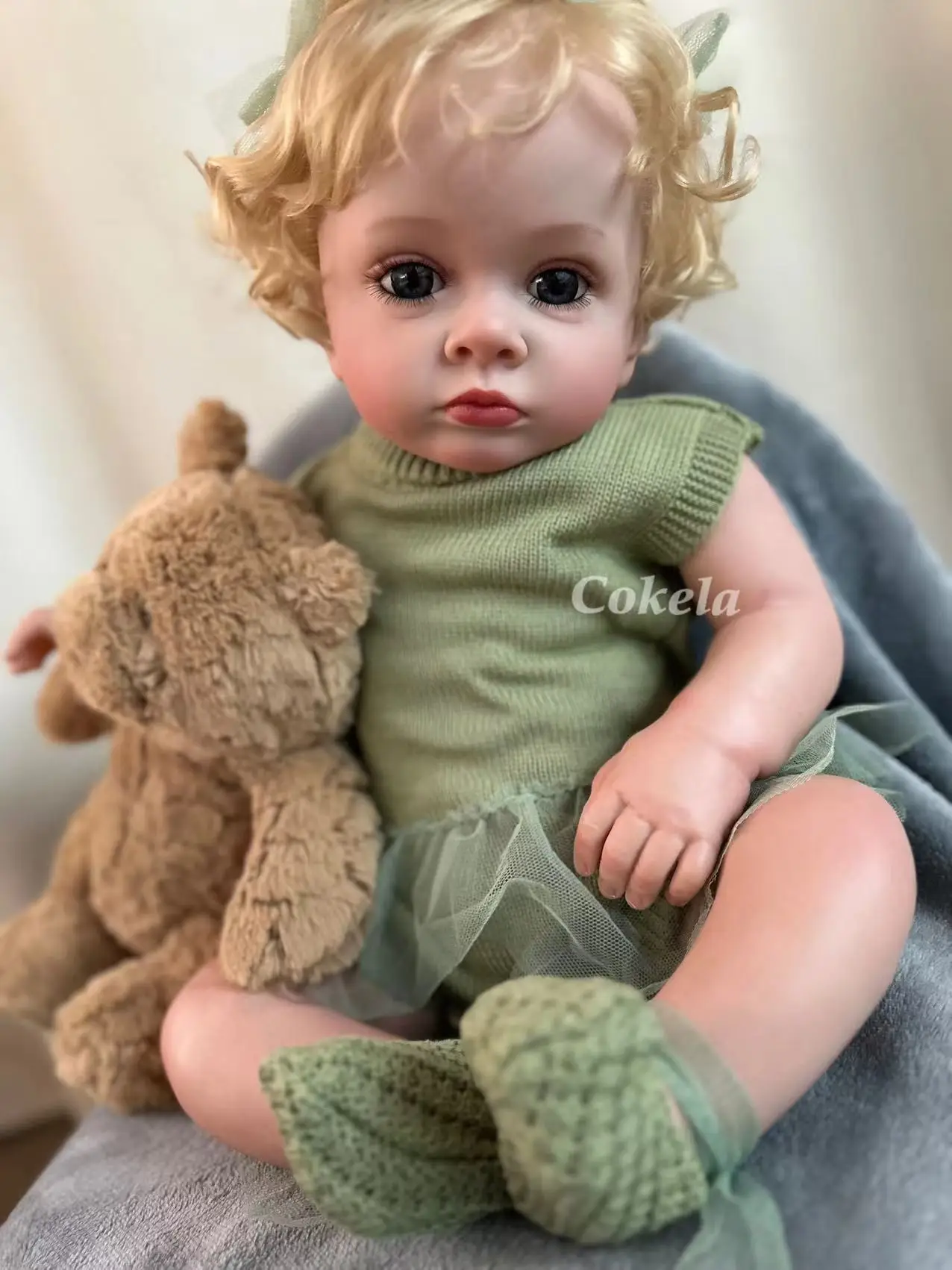 

Cokela Doll 60CM/24inch 3D-Paint Skin Cloth Body Silicone Reborn Doll Unisex