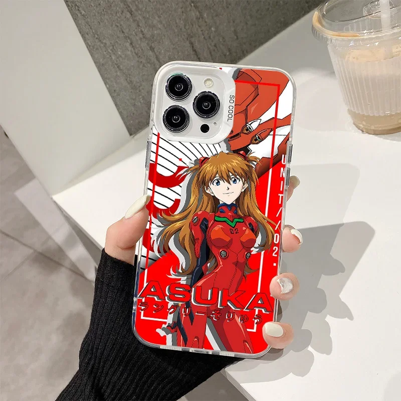 Cute Anime Phone Case for IPhone 16 15 14 13 12 11 Pro Max X XR XS MAX 8 7 Plus Matte Shockproof Back Cover E-EVANGELIONS Shell