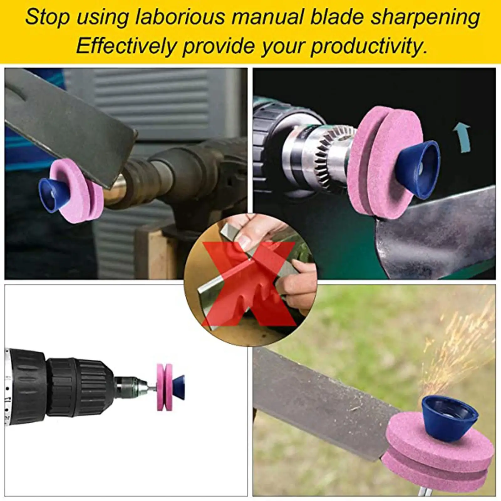 

Lawn Mower Rotary Blade Sharpener Garden Tool For Rotary Drill Power Drill