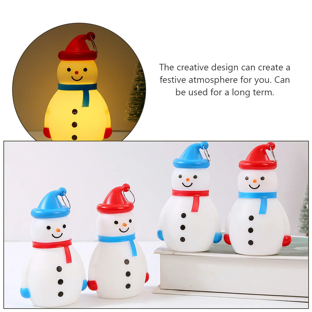 

2pcs Snowman Led Lamps Christmas Decoration Lights For Bedroom Indoor Desktop Home Operated Holiday Small Night Light