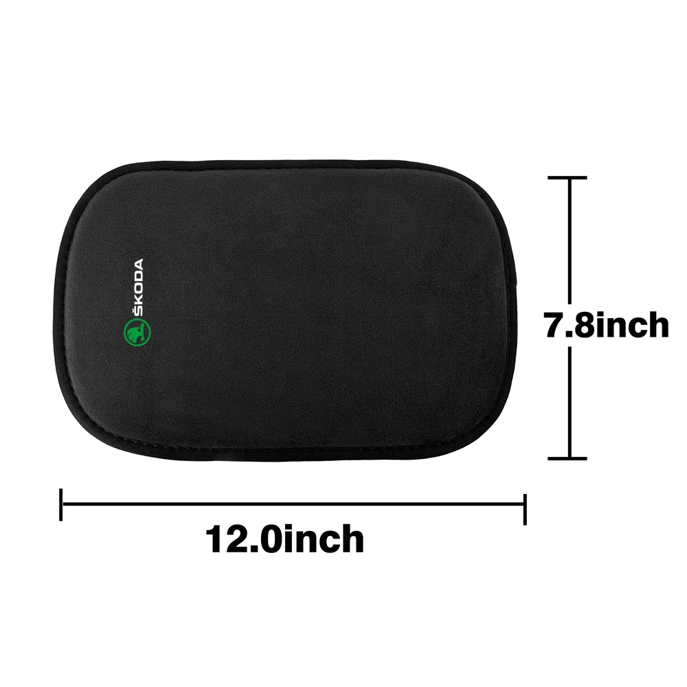 Car Center Console Box Fur Protector Pad Armrest Pad Non-slip Cover For Skoda Rapid Scala Kodiaq Fabia Kamiq Karoq Octavia VII