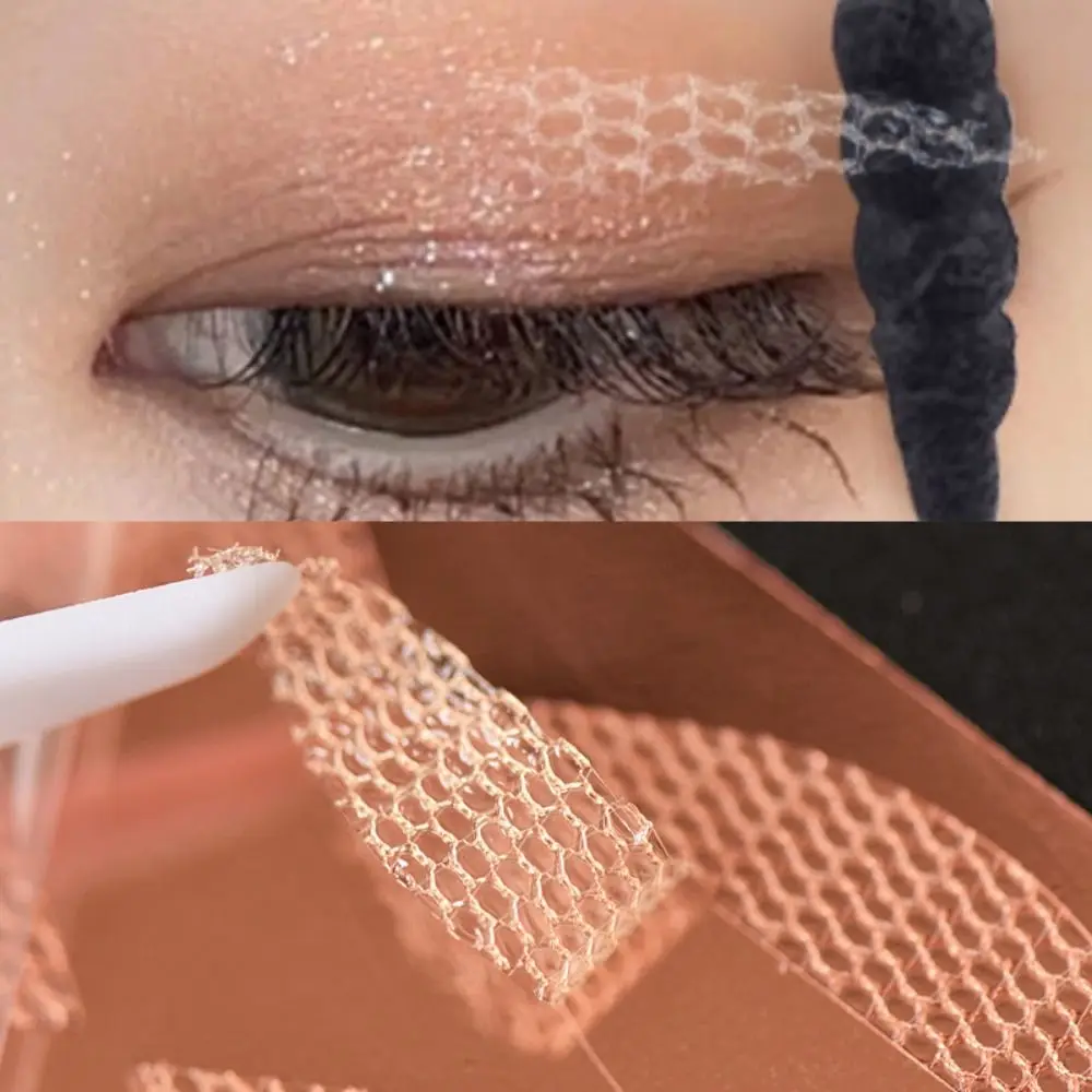 Autocollants invisibles pour les yeux en maille de dentelle pour femmes, outils de maquillage, ruban à double paupière, fibre autocollante