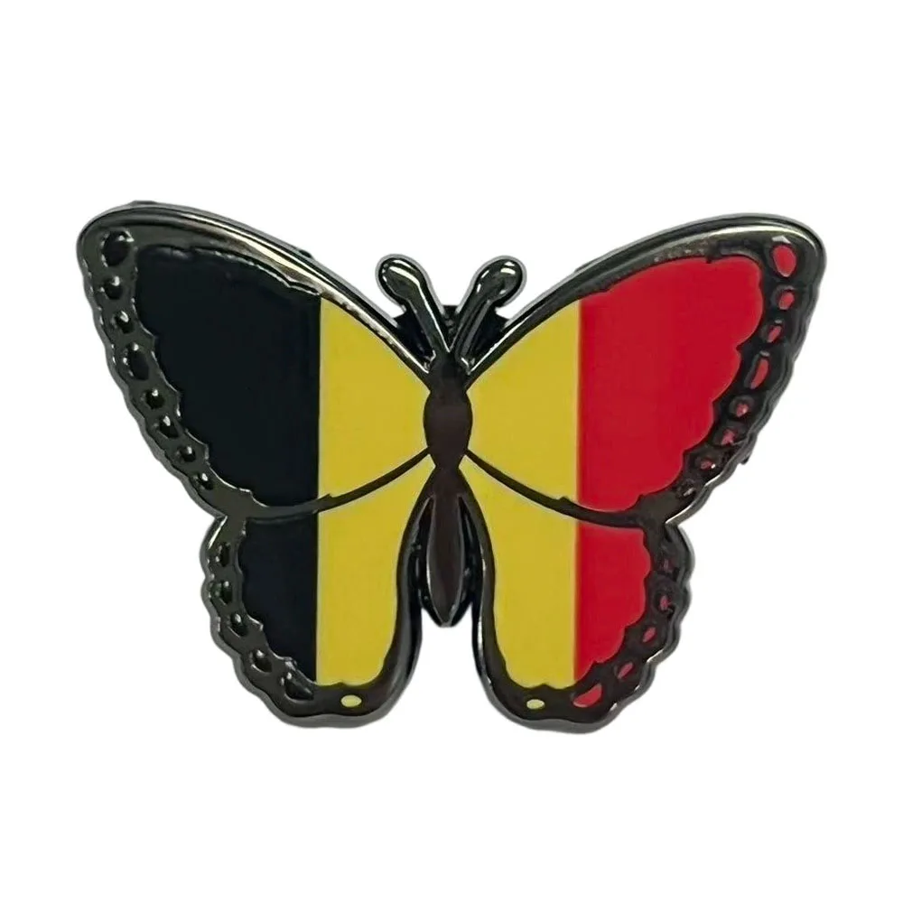 National Flags of Various Countries Butterfly Shaped Brooch Classic Pattern Animal Creative Enamel Pin Patriot Collect Badge