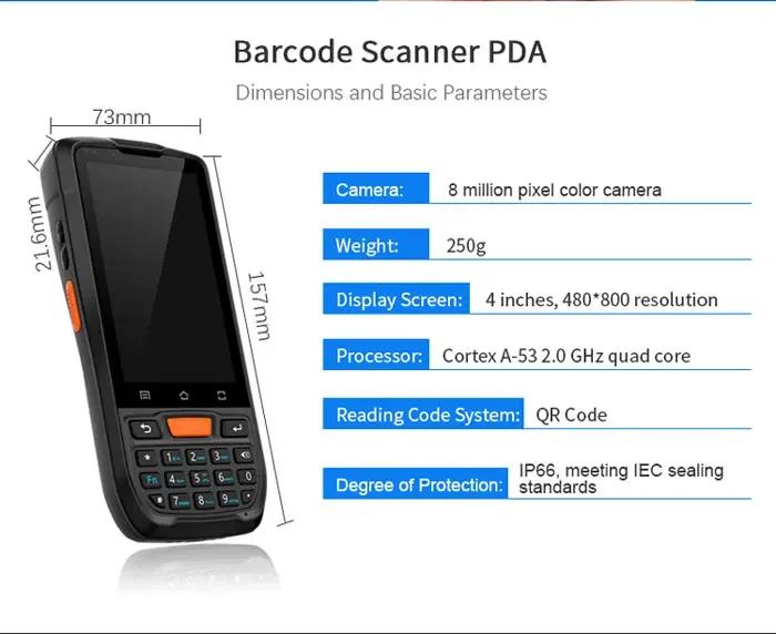 Rugged Pda 2D QR Handheld PDA Android 9.0 Rfid Uhf Writer &Amp Reader Oem Barcode Scanner PDAS