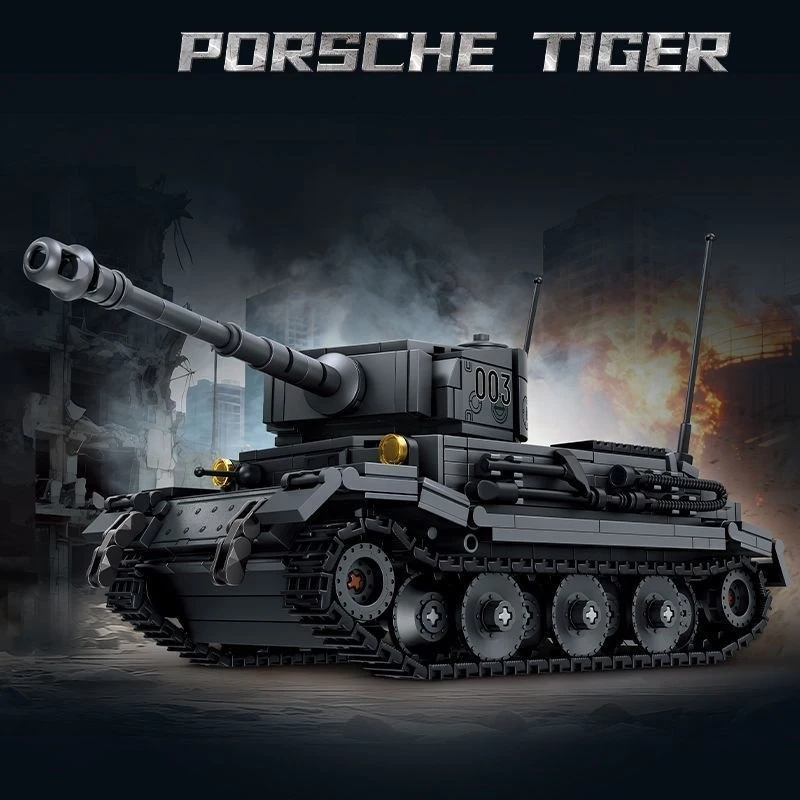 712Pcs Military War Series Building Blocks Set Sturm Tiger(P) Tank Model DIY Toys MOC Boy Birthday Gift