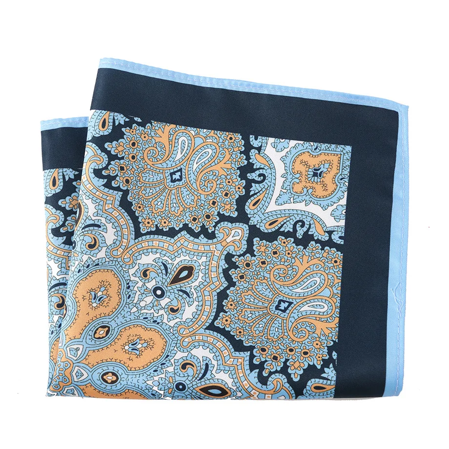 Vintage Paisley Dot Print Pocket Square for Men