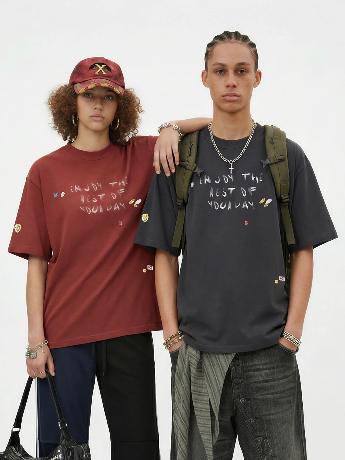 

Американская ретро-футболка с круглым вырезом и коротким рукавом, свободного кроя, повседневная, весенне-летняя, парная, с коротким рукавом