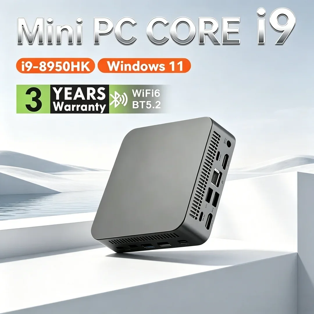 Elite portátil mini pc windows 11 pro core i9 8950hk 32gb ram 1tb 2tb ssd wifi 6 bt5.2 4k hd fino multimídia jogos escritório