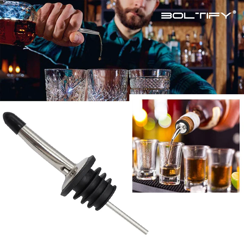 BOLTIFY Silver Liquor Pourers, Stainless Steel Liquor Bottle Pourers for Alcohol, Bar Accessories Pour Spouts New 2026
