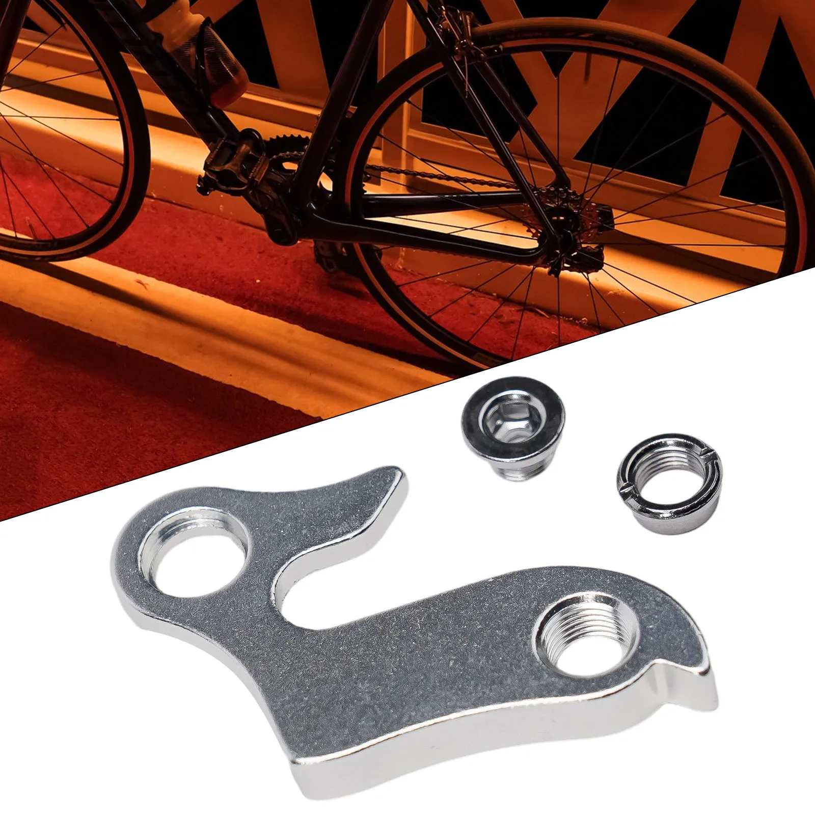 Hot Sales Bicycle Rear Derailleur Hanger Silver Aluminum Alloy Bicycle 6.5* 4.5*0.7 Cm Outdoors Replace Practical Supplies