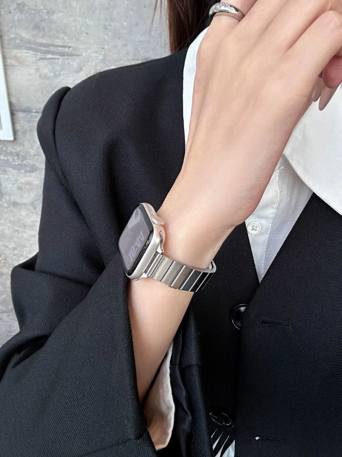 لطيفة الخيزران المشتركة سوار وصلة معدنية ل سوار ساعة يد آبل سلسلة 8/7/6/10/9 40 مللي متر 41 مللي متر 38 مللي متر 42 مللي متر 44 مللي متر 45 مللي متر 46 مللي متر حزام