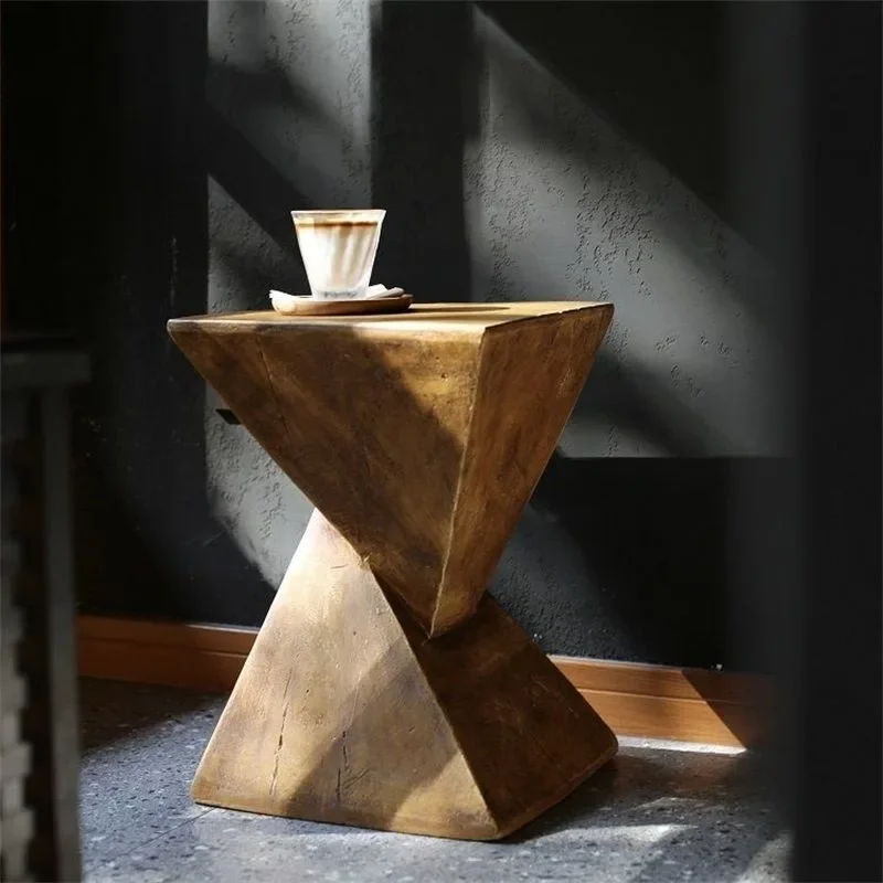 Very simple magnesium oxide coffee table art bed and breakfast living room sofa imitation wood grain edge table