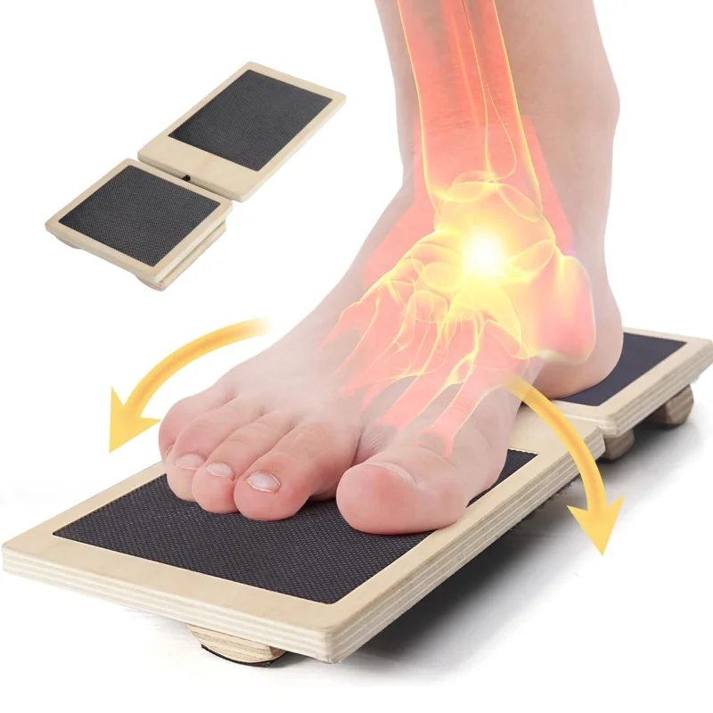 Prancha de Equilíbrio de Madeira Antiderrapante para Exercício de Fortalecimento do Tornozelo, Terapia Física e Correção Postural