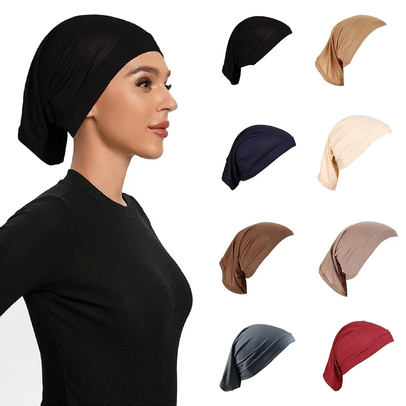 Hotsale Modal Jersey Inner Hijab Woman Cotton Muslim Hijab Wrap Underscarf Headband Solid Color Bonnet Hat Head Scarf 2024 Hijab