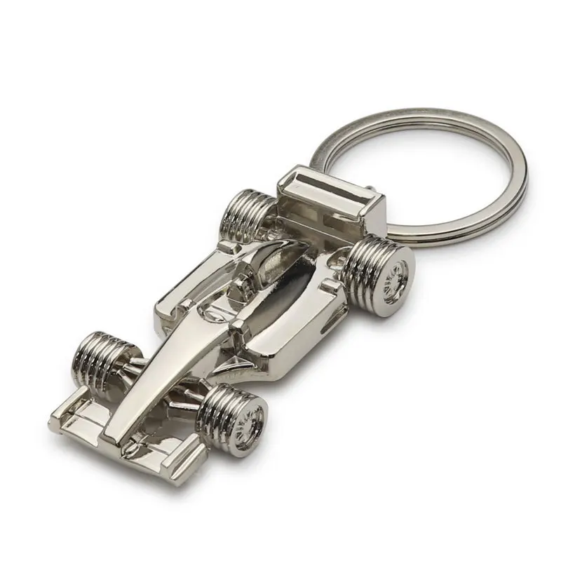 1Pc Creative Simulation F1 Racing Car Model Keychain Does Not Discolor Metal 3D Solid Racing Keychain Racing Athlete Small Gift