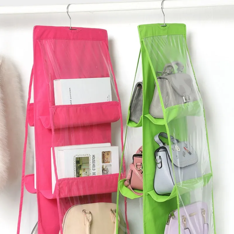 Bag Hanging Handbag Organizer for Sundry Wardrobe Closet Transparent Bag Door Storage Bag Door Wall Clear