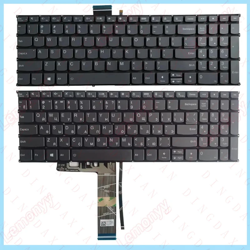 F+ NUEVO para Lenovo Ideapad Yoga Slim 7-15IIL05 7-15IMH05 7-15ITL05 Teclado para portátil AZERTY en español latino/estadounidense/ruso/inglés/ruso/ francés