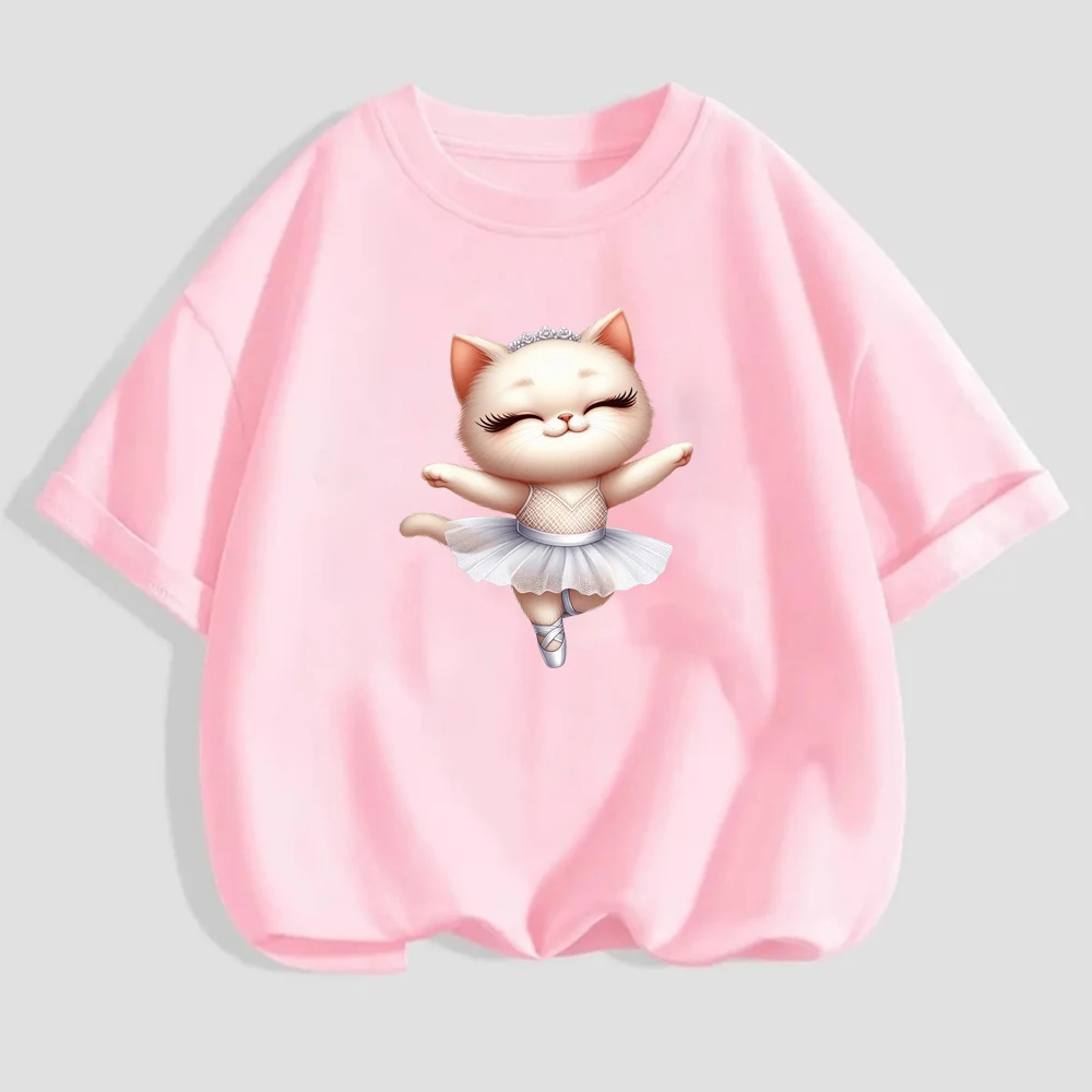 15cm Kids Cartoon Dance Princess Dress Cat Iron On Transfers Sticker For Clothes T-shirt Jacket Heat DTF Transfer Thermal Decal